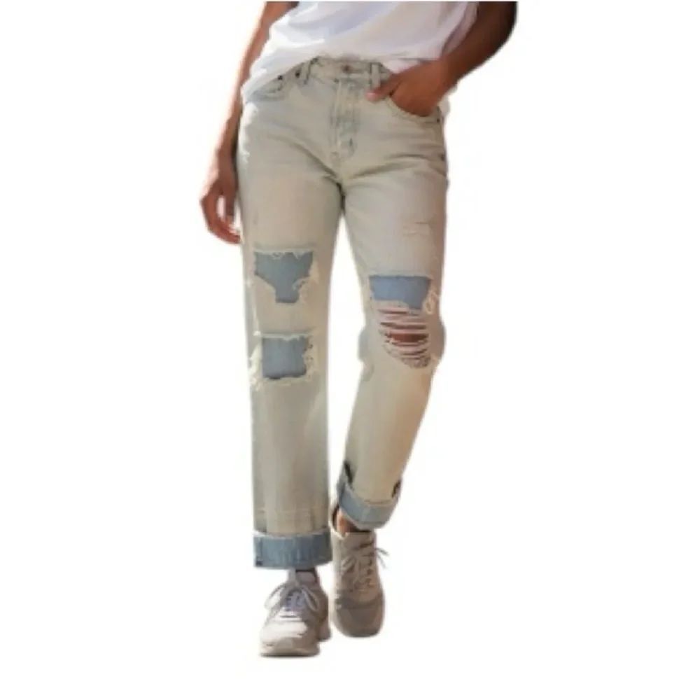 One Teaspoon Light Blue Distressed Ankle Length Jeans(Size 26)